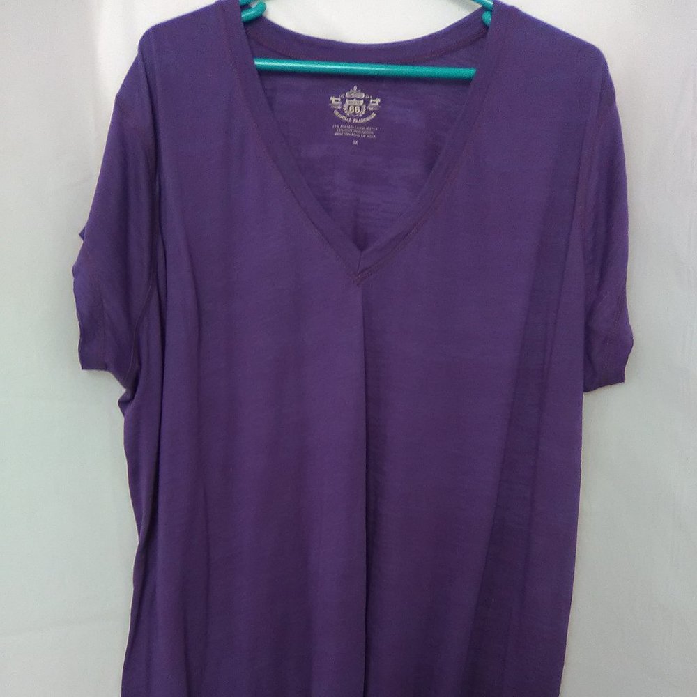 Route 66 Women's Short Sleeve Top Color Purple Size 3X